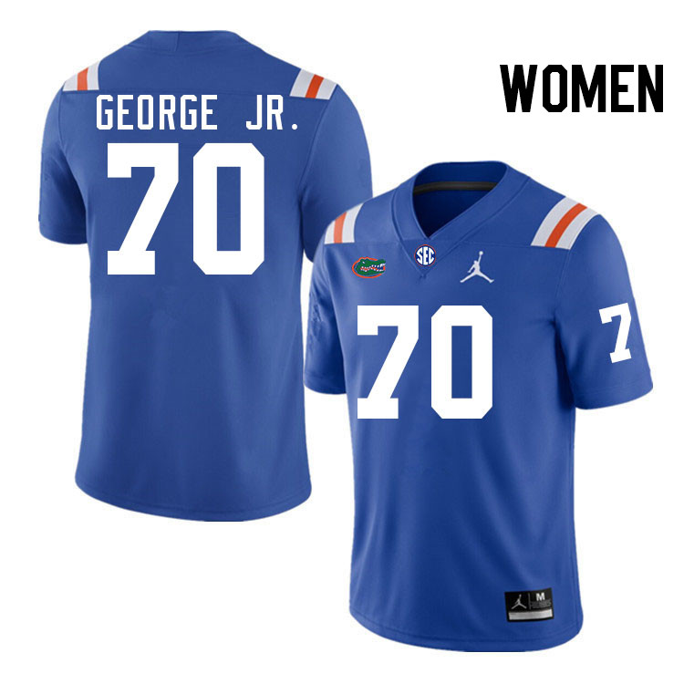 Women #70 Damieon George Jr. Florida Gators College Football Jerseys Stitched-Throwback